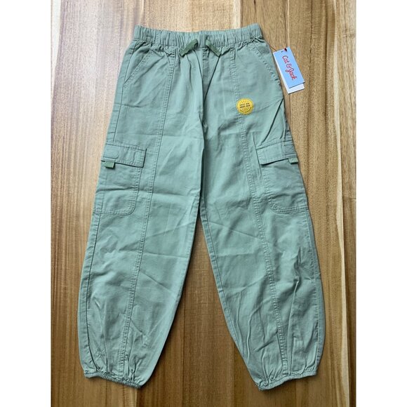 Cat & Jack Kids Green Cargo Jogger Pants Elastic Waist Drawstring Pockets Small - Picture 4 of 10